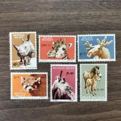 外国切手　ベルギー　1961　動物　6種