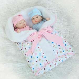 C2565 リボーンドール 男女の双子ちゃんセット フルシリコンビニール リアル赤ちゃん人形 ミニサイズ25cm かわいいベビー人形