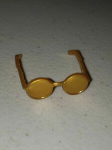 BARBIE DOLL ACCESSORY GOLD SHIMMERY ROUND SUNGLASSES 海外 即決