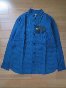 送料無料発送 特価 人気希少完売サイズ BLACK SIGN Indigo Border Triple Patch Shirt Pure Indigo 44 XXL 2XL 新品未使用 タグ付 日本製