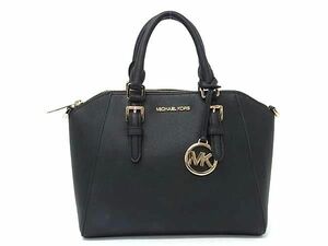 1円 ■美品■ MICHAEL KORS マイケルコース レザー ハンドバッグ トートバッグ レディース ブラック系 BK1179