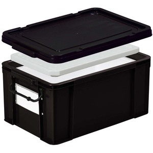 保温ボックス 保冷ボックス フタ付き デリバリー 業務用 持ち運び 移動 運搬 配達 プラスチック タッグキーパー05（ブラック）