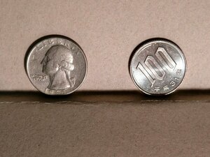 アメリカ硬貨　２５セント　１９６５年製