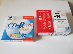 Victor DVD-R 10枚、imation CD-R 10枚　未開封