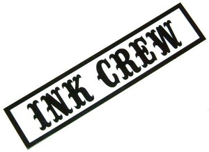 新品 アウトロー バイカー スラング ステッカー 「Ink Crew」(黒×白) タトゥー 刺青 スカルフライト ウェストライド ハーレーダビッドソン