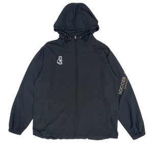 soccer junky (サッカージャンキー) ストレッチ ZIP ピステ (L) BLACK SJ21542 | futsal フットサル ブラック 撥水 黒