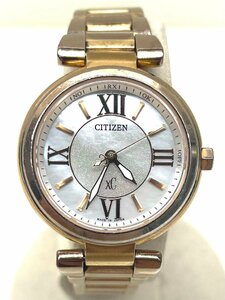 【稼動品】CITIZEN シチズン XC クロスシー 腕時計 H335-T012353 ソーラー アナログ ラウンド シェル ピンクゴールド レディース