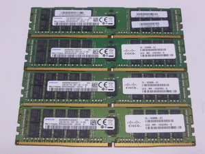 メモリ サーバーパソコン用 Samsung PC4-19200T(DDR4-2400T) ECC Registered 32GBx4枚合計128GB 起動確認済です M393A4K40CB1