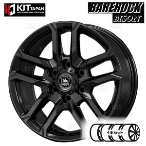 KOSEI ケイアイティ BAREROCK BISON (グロッシーブラック GBK/4本セット) 5.5J x 16インチ INSET+22 PCD139.7 5穴 (BBS600B