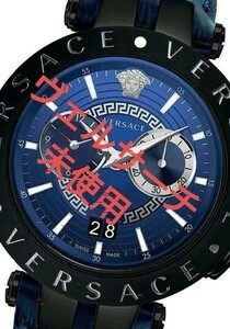 【定価１９万】ヴェルサーチェ VERSACE 腕時計 クロノ　V00419　ブラック　黒　Vレース　未使用　美品　正規品　レザー　