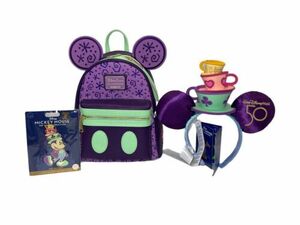 Disney Loungefly Main Attraction Tea Party SET: Backpack, Ears & Pin 2022 NWT 海外 即決