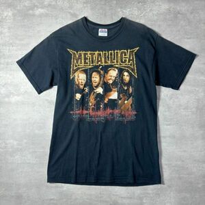 L0058 METALLICA メタリカ メンズ メタル バンド 半袖 Tシャツ 古着 Hanes トップス ロゴ コットン100 ブラック M