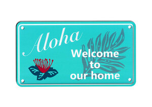 ハワイアン サインプレート サインボード ウエルカム Welcome 看板 案内板 表示板 インテリア 雑貨 おしゃれ 壁 ALOHA