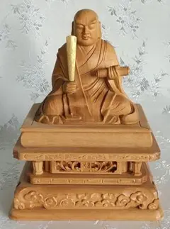 日蓮聖人坐像  2寸#1 ◆白檀 木彫 仏像