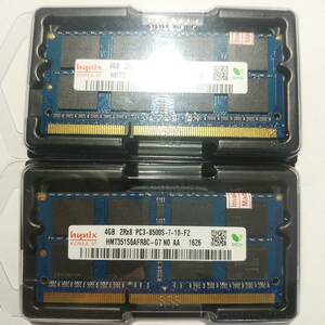 新品未使用 Sk-Hynix　ハイニックス ノートPC用メモリ 8GB(4GBx2) 2Rx8 PC3-8500S DDR3-1066 1.5v　204ピン 送料120円～