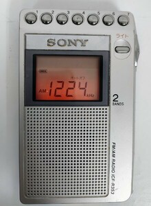 【美品】SONY ワイドFM対応 FM/AMポケットラジオ ICF-R353　動作確認済み　ソニー　D
