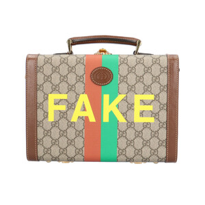 グッチ フェイクノットプリントビューティーケース ハンドバッグ GGスプリームキャンバス 633587 ベージュ レディース GUCCI 中古 美品