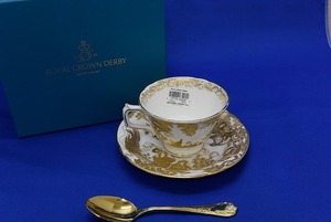 ロイヤルクラウンダービー ROYAL CROWN DERBY 超極美品 ゴールドエイビス コーヒーカップ＆ソーサー 珈琲ティー紅茶