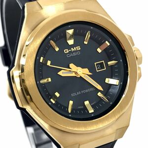新品 CASIO カシオ G-MS ジーミズ 腕時計 MSG-S500G-2AJF ソーラー ラウンド ネイビー ゴールド カレンダー シンプル 箱付き 動作確認済み
