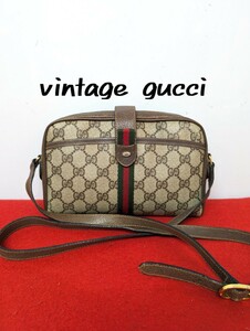 良品 極上！gucci シェリーライン ショルダーバッグ GG オールドグッチ