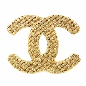 40504★1円スタート★CHANEL シャネル 極美品 ココマーク 編み込み アクセサリー ヴィンテージ ブローチ GP ゴールド