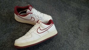 T25【特価/Used/完売モデル】NIKE AIR FORCE 1 07 LTHR WHITE/TEAM RED/Jordan sb force atmos AIRMAX dunk acg supreme 1 2 4 95 97 90 