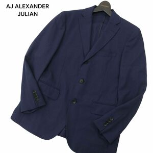 AJ ALEXANDER JULIAN アレキサンダージュリアン 通年 BISHU JAPAN 尾州ジャパン★ テーラード ジャケット Sz.M　メンズ 紺　A4T03686_4#O