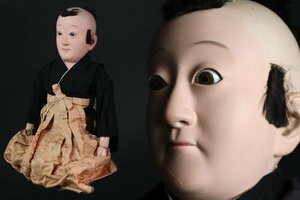 江戸期 三つ折れ人形 豊かな表情の男の子 着せ替え衣装付 古裂 抱き人形 生き人形 日本人形 着物人形 市松人形