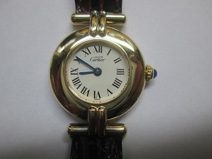 カルティエ マストコリゼ アイボリー文字盤 レディース 腕時計 動品 美品