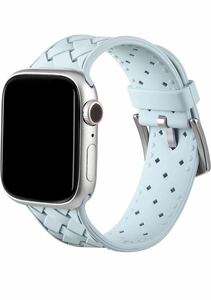 アップルウォッチ バンド レディース 編み込み シリコン Apple Watch バンド スポーツバンド38/40/41mm ブルー色