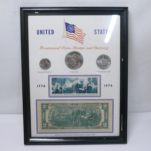 アメリカ合衆国 1776-1976 記念 コイン 切手 2ドル 額入 セット UNITED STATES Bicentennial Coins, Stamps and Currency A-003