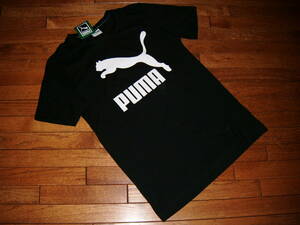 ■新品■puma(プーマ) ブランドロゴ入り半袖Tシャツ(S、ブラック)