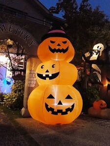 【即納】【在庫あり】ハロウィン　3連パンプキン　エアーディスプレイ　アメリカ雑貨　パーティー 飾り　ハロウィン 飾り