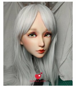 【着ぐるみ】着ぐるみマスク KIGURUMI変身 二次元美少女 仮装 ハーフマスク ヘッドロリータ人形 眼球付き TKN15