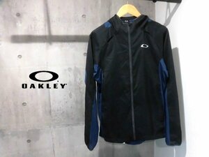 OAKLEY オークリー Accelerator Double Cloth 6.7 フード付き ナイロンジャケットL/ウォームアップ ZIPフーディ/黒 紺/メンズ/412251JP