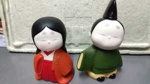 土人形 郷土玩具 日本人形 市松人形 昭和レトロ 博多人形 雛人形 御姫 女雛 古い 同時もの高さ18cm