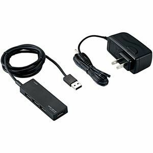 【新品】エレコム USB2.0ハブ/ACアダプタ付/セルフパワー/4ポート/ブラック U2H-AN4SBK