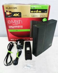 エレコム　Wi-Fi 6対応　無線LANルーター WMC-X1800GST-B　動作良好　1201+574Mbps e-Meshルーター　ELECOM