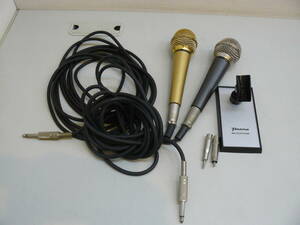 30699●takt ダイナミックマイク DYNAMIC MICROPHONE TM-530G/COLUMBIA DM-65　カラオケマイク2本セット　動作未確認