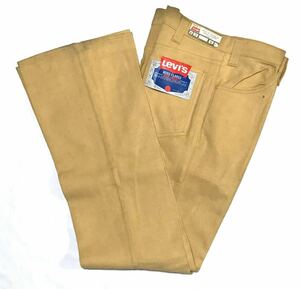 【デッド】70s LEVIS STA-PREST 646 リーバイス ビッグE スタプレ ヴィンテージ フレアパンツ W36 イエロー USA製 ベルボトム 未使用 レア