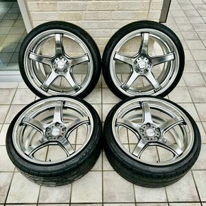 ★★美品★★ 19inch WORK EMOTION T5R 19インチワークエモーションT5R NITTO NT555 ニットーNT555 タイヤホイールセット　