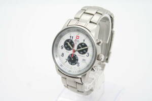 【良品 保障付 動作確認済】 Swiss Military White/Blue Panda Dial Quartz Chronograph Day/Date スイスミリタリー クオーツ メンズ W284