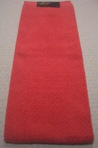 【ホテル　バスタオル仕様！】インド綿使用　綿100%　パイル　バスタオル＜赤無地（小さなダイヤ柄）：約６０×１２０ｃｍ＞7155-red-bath