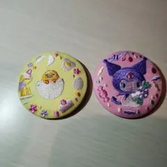 サンリオキャラクターズ 刺繍缶バッジ クロミ ぐでたま