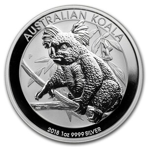 [保証書・カプセル付き] 2018年 (新品) オーストラリア「コアラ」純銀 1オンス 銀貨