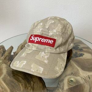Supreme シュプリーム 帽子 キャップ Camp帽 ボックスロゴ ブロック ベージュ系 