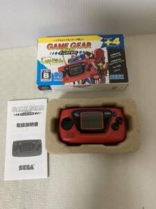 SEGA GAME GEAR セガ ゲームギアミクロ +4/説明書 外箱/レッド/ソフト4本収録/カラー/軽く通電動作確認/詳細動作未確認/外箱凹み破れ等