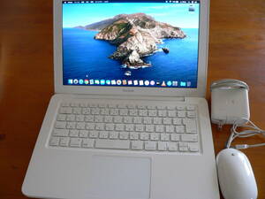 白ポリカ Unibody マックが Catalina で甦る！ A1342 MC516J/A MacBook 7,1 Mid 2010 2.4GHz 8GB SSD/256GB APFS Catalina 10.15.７ +AC ⑥