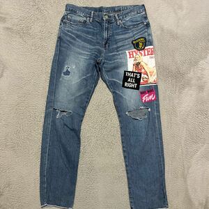 HYSTERIC GLAMOUR COVER GIRL Denim デニム　パンツ　ガール　パッチワーク　ダメージ加工　切りっぱなし　32 