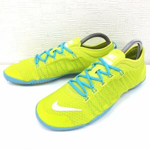 ●ほぼ未使用 NIKE フリー1.0 クロスバイオニック メッシュ トレーニングシューズ 23cm ネオングリーン フィットネスシューズ スニーカー